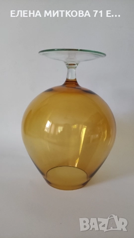 Голяма 1-литрова чаша от цветно издухано стъкло, снимка 5 - Чаши - 52035412