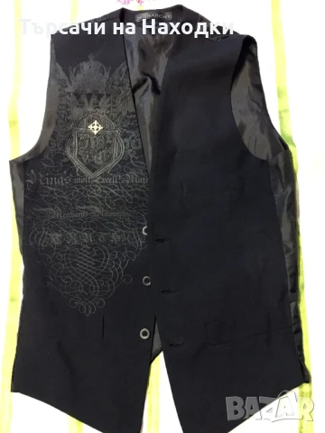 Мъжка жилетка Monarchy Black Embroidery S Small Rare Vest в черно