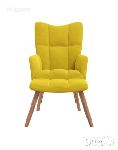 Фотьойл с табуретка, снимка 2 - Дивани и мека мебел - 52587630