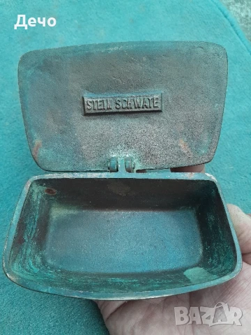 Стар Бронзов Месингов съд за Светена вода  .

Алфа и Омега.

Исус Христос.

Църковна утвар, снимка 5 - Антикварни и старинни предмети - 50634379