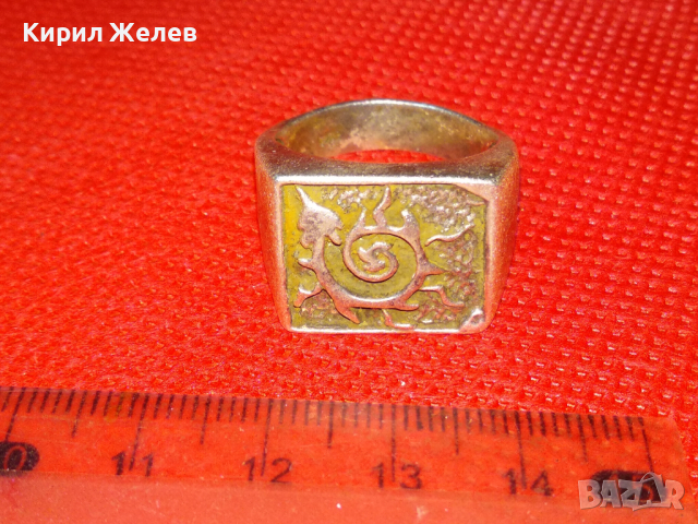 ВЕЛИКОЛЕПЕН ХУДОЖЕСТВЕНО ОРНАМЕНТИРАН МАСИВЕН СРЕБЪРЕН ПРЪСТЕН СРЕБРО 925 РЪЧНА АРТ ИЗРАБОТКА 43763, снимка 14 - Пръстени - 44613103