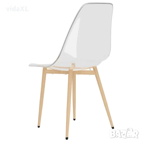 vidaXL Трапезни столове, 4 бр, прозрачни, PET, снимка 6 - Столове - 56147084