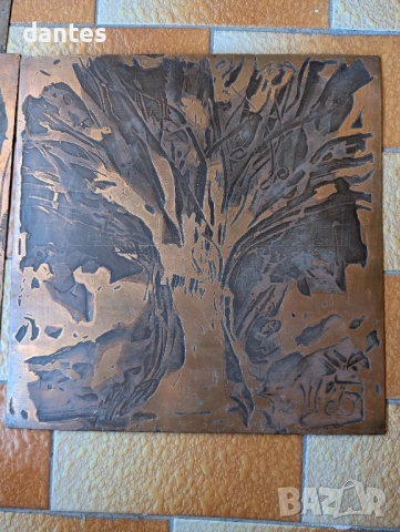 Медни пана – групово или поотделно от български художник. БоШ, снимка 2 - Антикварни и старинни предмети - 52116693