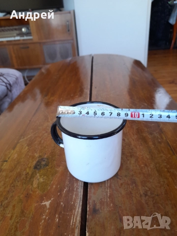 Старо емайлирано канче,чаша #13, снимка 3 - Други ценни предмети - 52065442