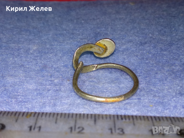 СТАР ФИН ЗМИЕВИДЕН СРЕБЪРЕН ПРЪСТЕН ВИСОКА ПРОБА СРЕБРО с БЯЛ АХАТ РЪЧНА ИЗРАБОТКА 43755, снимка 11 - Антикварни и старинни предмети - 44723047