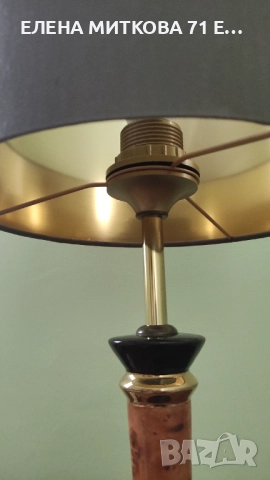 W.Goebel Germany порцеланова настолна лампа декорирана с 22 карата злато, снимка 6 - Настолни лампи - 52564931