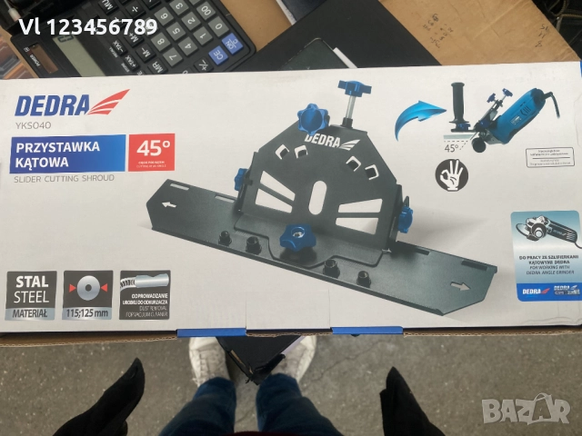 Приставка за рязане на плочки под ъгъл 45° за ъглошлайф DEDRA 