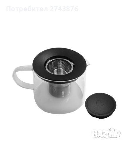 Стъклена кана за чай с цедка,термоустойчиво стъкло- 600 мл., снимка 4 - Аксесоари за кухня - 44821469