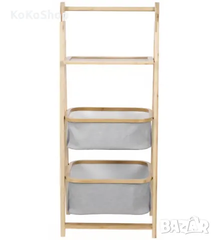 Сгъваема бамбукова етажерка за играчки:45.5х107 см. детска етажерка, снимка 4 - Мебели за детската стая - 50436833