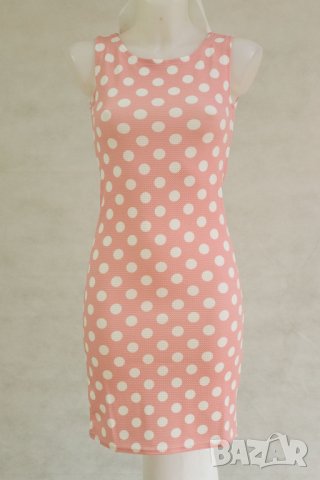 Розова рокля на бели точки марка Cocoviu XS и M, снимка 2 - Рокли - 39680234