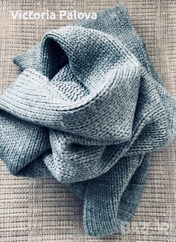 Плетен шал с джобове - идеален за зимата, снимка 2 - Шалове - 53170510