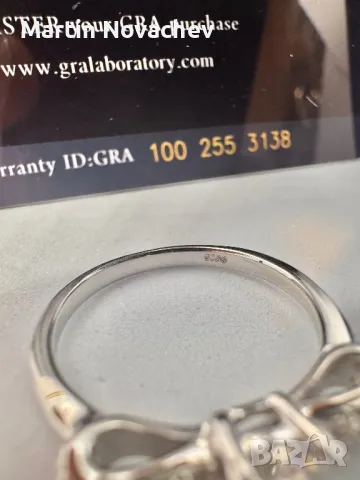Сребърен пръстен с мойсанит (Диамант) 0.5 карата, снимка 6 - Пръстени - 50101893