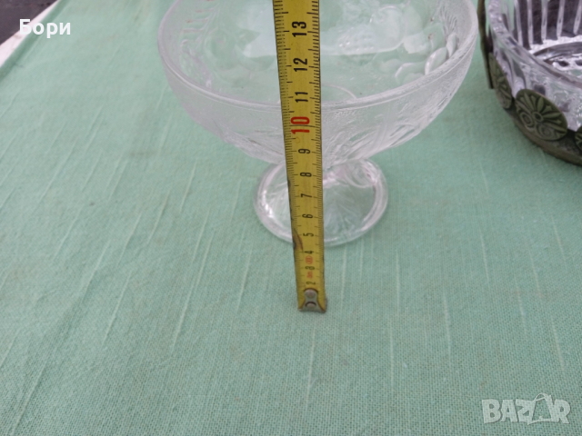 Стари стъклени купи кристал, снимка 11 - Чинии - 36264291