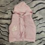 Розова детска грейка/елек на точки с качулка (86 см), снимка 1 - Бебешки якета и елеци - 39033781