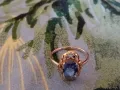Старинен златен пръстен ръчна изработка със син  топаз, снимка 2