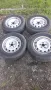 4 бр железни джанти за Хюндай "Н1" 1998-2007г. Джантите са перфектни а гумите вървят подарък., снимка 1