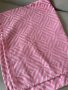Памучна покривка за маса в розово и бяло, размери-140/100 см.