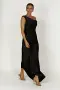 Черна сатенена рокля MESHKI- Maxi Dress с етикет, снимка 3