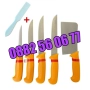 Комплект от професионални месарски ножове и сатър 5 части + подарък брус за заточване, снимка 1