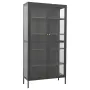vidaXL Витрина, антрацит, 90x40x180 см, стомана и закалено стъкло, снимка 1