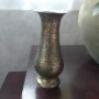 Индийска медна ваза,гравирана,цветна, снимка 1