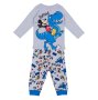 Памучна бебешка пижама, Mikey, 3 - 6 м, Сив