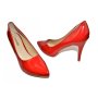 Дамски обувки в червено ,висок ток