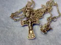 СТАРО РУСКО ПРАВОСЛАВНО СРЕБЪРНО РАЗПЯТИЕ КРЪСТ СРЕБРО 925 с 2 МАРКИРОВКИ и СРЕБЪРНА ВЕРИЖКА 40046, снимка 5