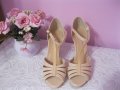Страхотни лачени сандали в телесен цвят - нови, снимка 3