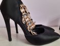 Дамски елегантни обувки с камъни, снимка 4