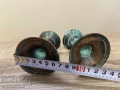 Старинни месингови свещници, комплект от два броя, снимка 4