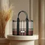 Дамска карирана чанта от PU кожа с дълга дръжка, снимка 8