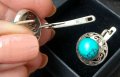 Стари руски обеци с тюркоаз / проба 925 , снимка 3