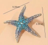 Брошка моска звезда в синьо - подходящ подарък за учителка, майка, за жени, снимка 2