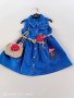 Дънкова рокля с колан и чанта, снимка 1 - Детски рокли и поли - 44323126