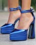 Сандали на ток - синя кожа - VTK2(3), снимка 2