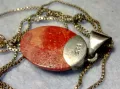 РАЗКОШЕН СРЕБЪРЕН МЕДАЛЬОН СРЕБРО 925 с ШЛИФОВАН НАТУРАЛЕН ЧЕРВЕН КОРАЛ и СРЕБЪРНА 925 ВЕРИЖКА 44754, снимка 9
