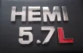 Хром метален самозалепващ надпис Хеми 5.7 литра HEMI 5.7 L за кола, снимка 1