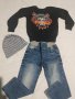 Комплект дънки и блуза, снимка 1 - Детски панталони и дънки - 34022407