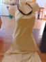 Дълга рокля много бледо жълто с колан , снимка 4
