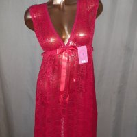 М/ XL Дълга дантелена рокля / нощница/ в  червено, снимка 5 - Рокли - 41671994