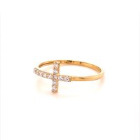 Златен дамски пръстен 1,10гр. размер:57 14кр. проба:585 модел:17606-4, снимка 2 - Пръстени - 41810481