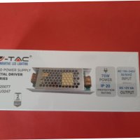 Захранване V-TAC Slim за LED ленти 75W,6A,12V, снимка 1 - Лед осветление - 44586498