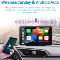 AWESAFE Apple Carplay & Android Auto Car Stereo, 7-инчов HD сензорен, снимка 3 - Аксесоари и консумативи - 44656643