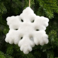 2505 Светеща коледна снежинка играчка за елха, 15см, снимка 2 - Декорация за дома - 34538203