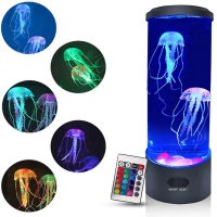 Настолна Лед лампа с медузи, снимка 3 - Лед осветление - 42607715