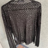 Елегантна блуза с пайети, снимка 2 - Блузи с дълъг ръкав и пуловери - 41889417