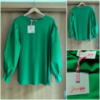 зелена блуза с дълъг ръкав, снимка 1 - Блузи с дълъг ръкав и пуловери - 41670829