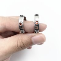 Сребърен пръстен с рубин от аниме Подвижният замък на Хоул, снимка 3 - Пръстени - 41906915