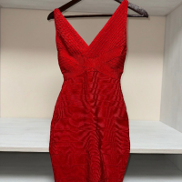 Червена бандажна рокля, снимка 1 - Рокли - 44737818